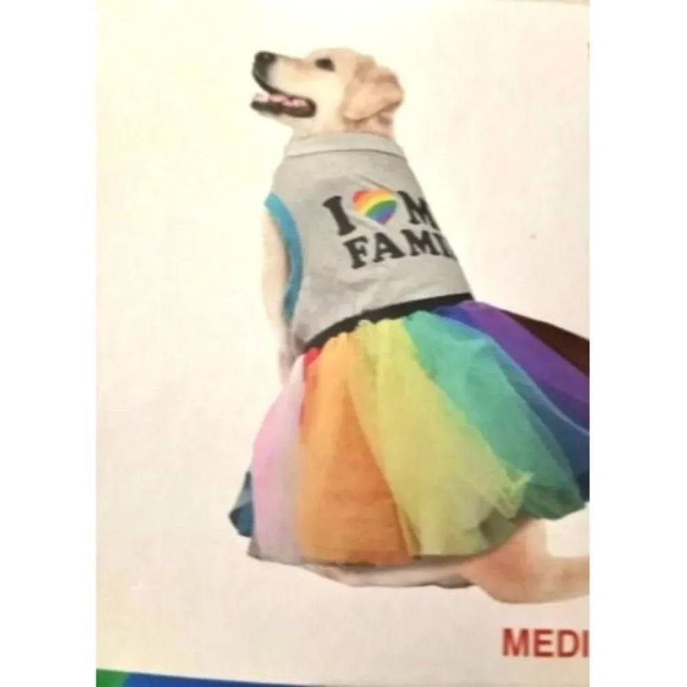 ‎Pride Pet Costume-NWT-Size Large-Tee & Tutu Dogs/Cats-LGBTQ+